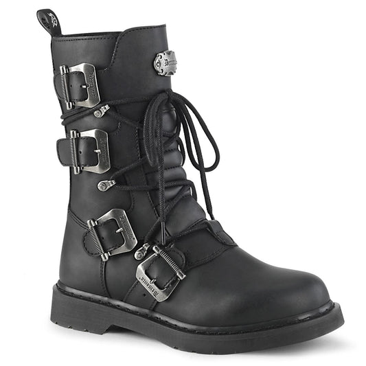 BOLT-265 Black Vegan Leather Mid-Calf Boot Demonia US Size (Unisex/Men's): 4