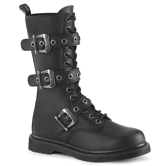 BOLT-330 Black Vegan Leather Mid-Calf Boot Demonia US Size (Unisex/Men's): 4