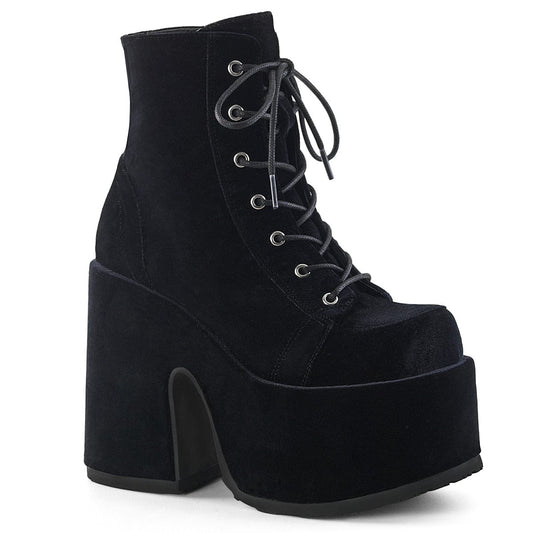 CAMEL-203 Black Velvet Ankle Boot Demonia US Size (Women's): 6