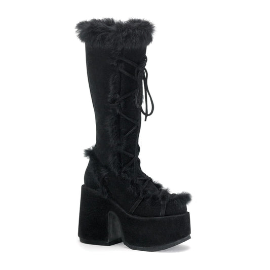 CAMEL-311 Black Vegan Suede Knee Boot Demonia US Size (Women's): 6