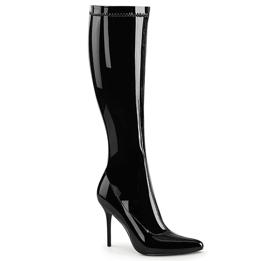 CLASSIQUE-2000 Black Stretch Patent Knee Boot Pleaser US Size (Women's): 5