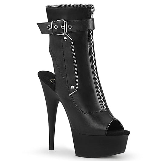 DELIGHT-1035 Black Faux Leather/Black Matte Ankle Boot Pleaser US Size (Women's): 5