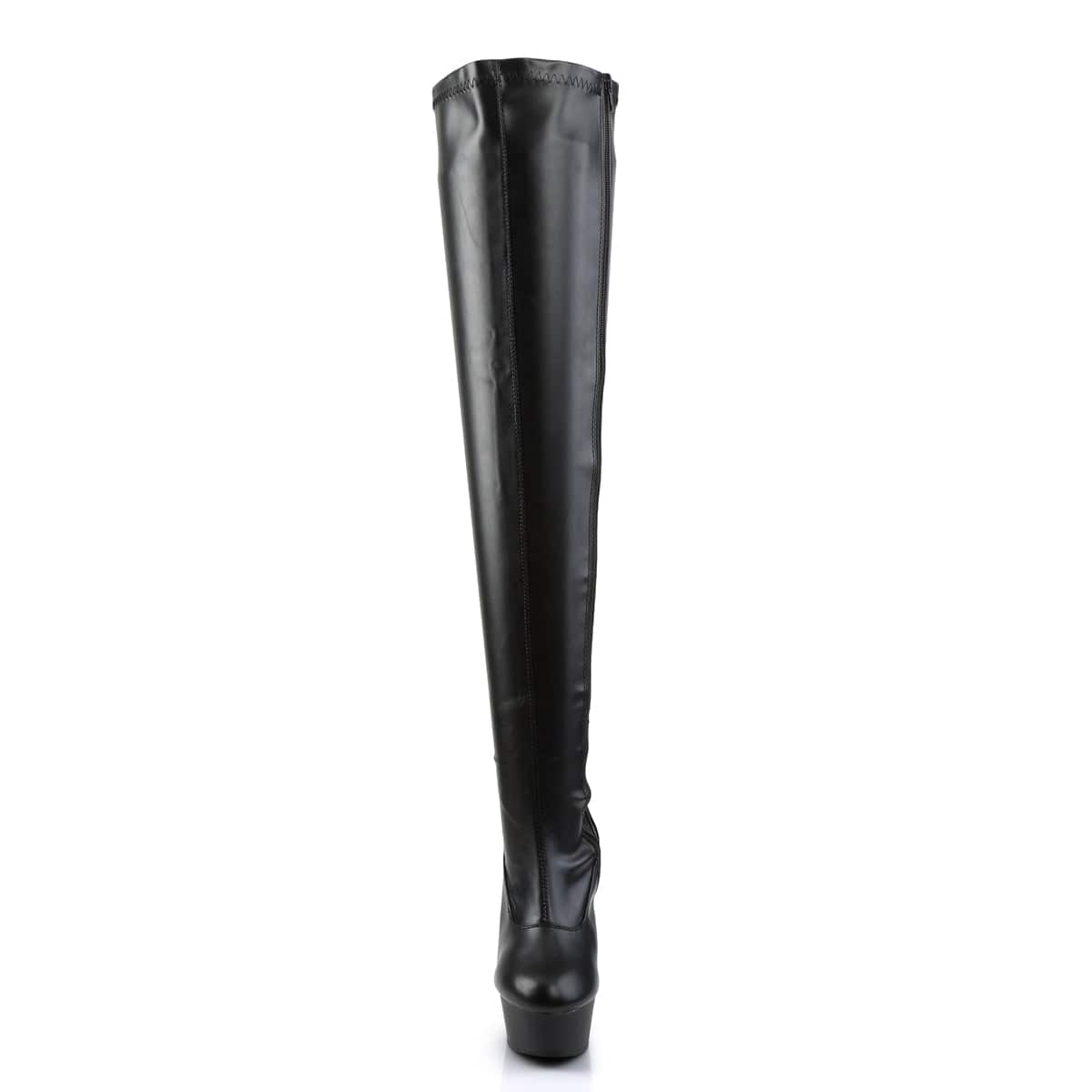 DELIGHT-3000 Black Stretch Faux Leather/Black Matte Boot Pleaser US Size (Women's): 5