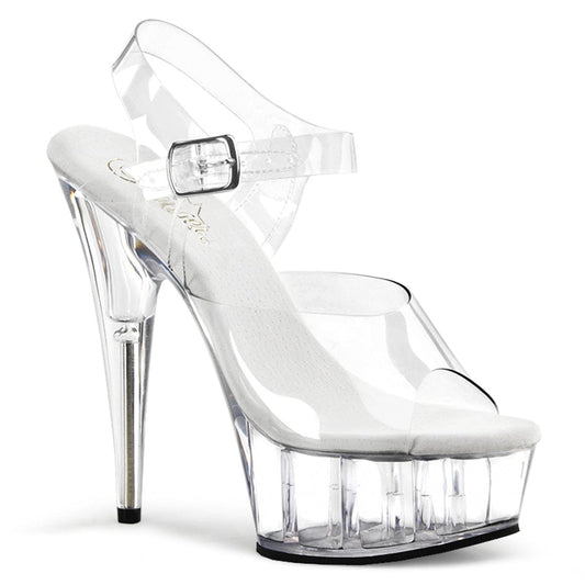 DELIGHT-608 Clear/Clear Platform Sandal Pleaser US Size (Women's): 5