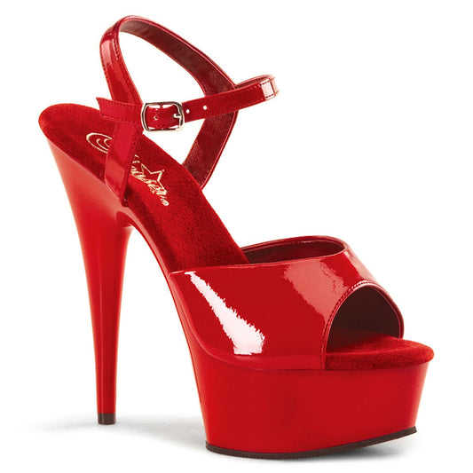 DELIGHT-609 Red Patent/Red Platform Sandal Pleaser US Size (Women's): 5