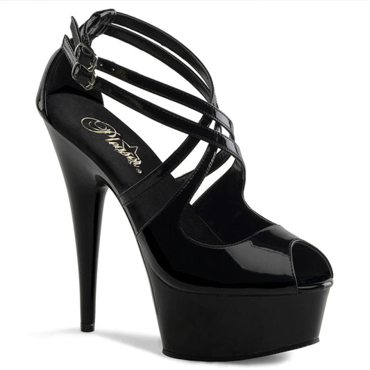 DELIGHT-612 Black/Black Platform Sandal Pleaser US Size (Women's): 5