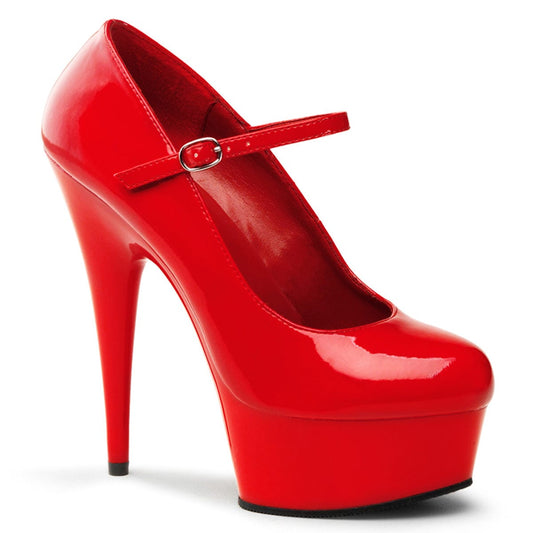 DELIGHT-687 Red/Red Mary Janes Pleaser US Size (Women's): 5