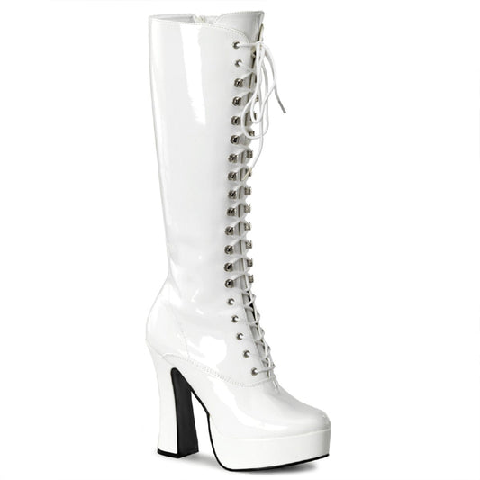 ELECTRA-2020 White Patent Knee Boot Pleaser US Size (Women's): 6