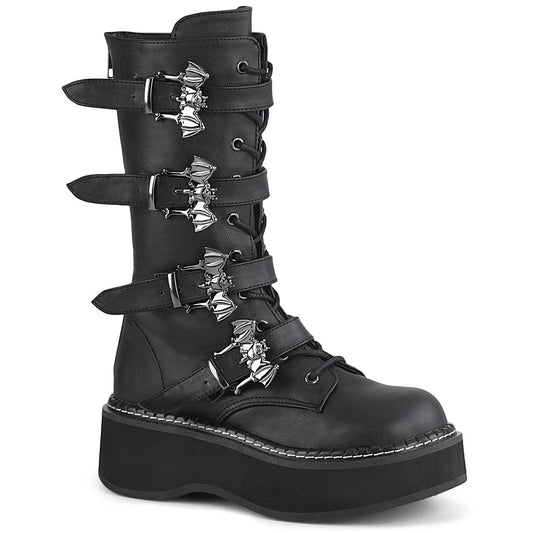 EMILY-322 Black Vegan Leather Mid-Calf Boot Demonia US Size (Women's): 6