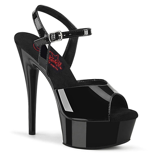 EXCITE-609 Black Patent/Black Platform Sandal Pleaser US Size (Women's): 5