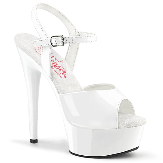 EXCITE-609 White Patent/White Platform Sandal Pleaser US Size (Women's): 5