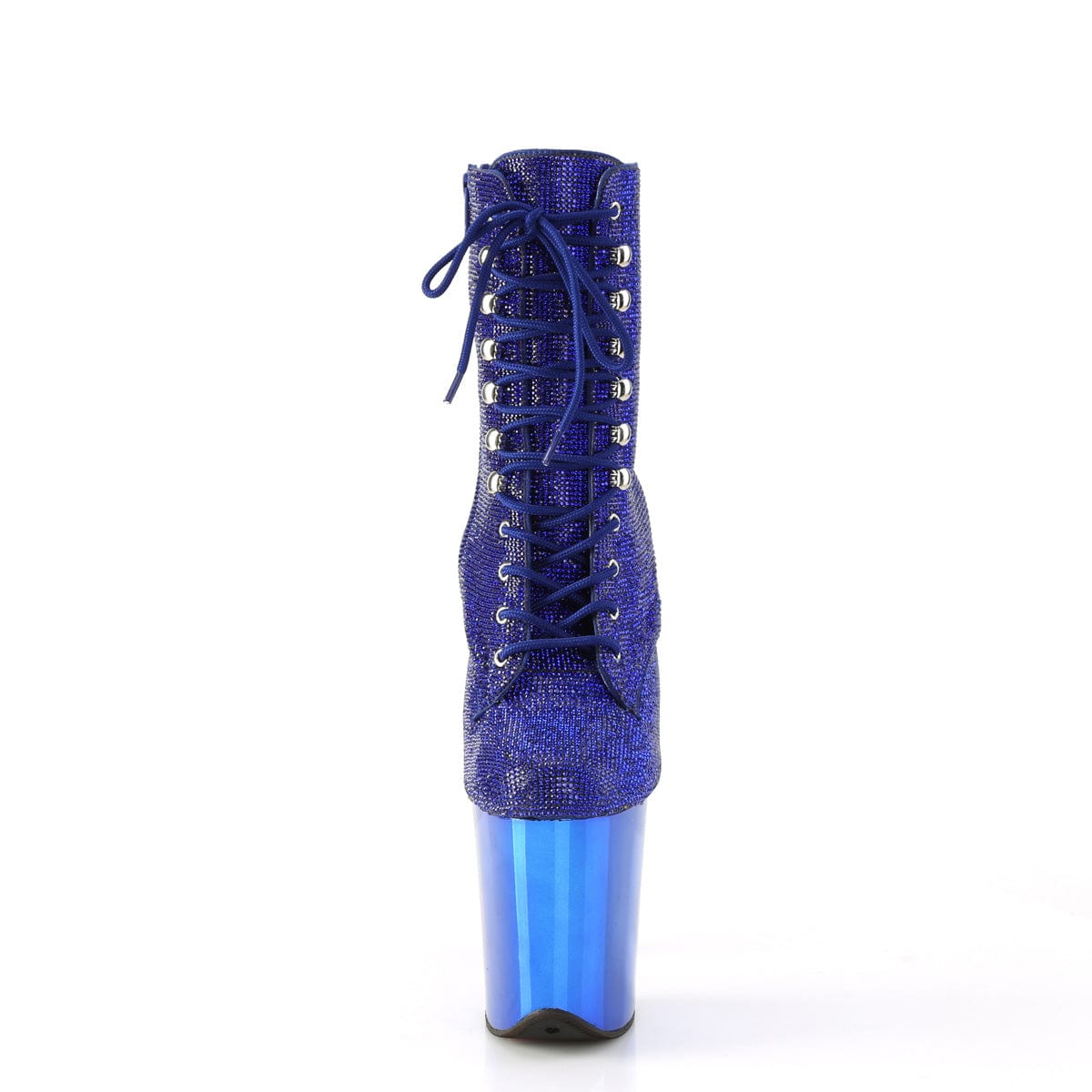 FLAMINGO-1020CHRS Royal Blue Rhinestones/Royal Blue Chrome Ankle Boot Pleaser US Size (Women's): 5