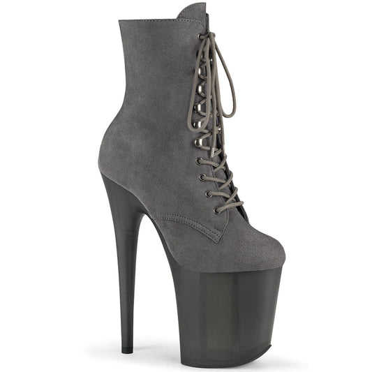 FLAMINGO-1020FST Grey Faux Suede/Frosted Grey Ankle Boot Pleaser US Size (Women's): 5