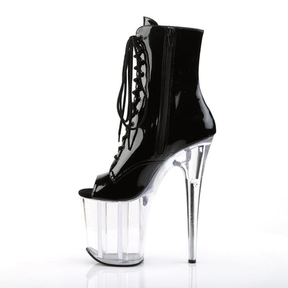 FLAMINGO-1021 Black Patent/Clear Ankle Boot Pleaser US Size (Women's): 5