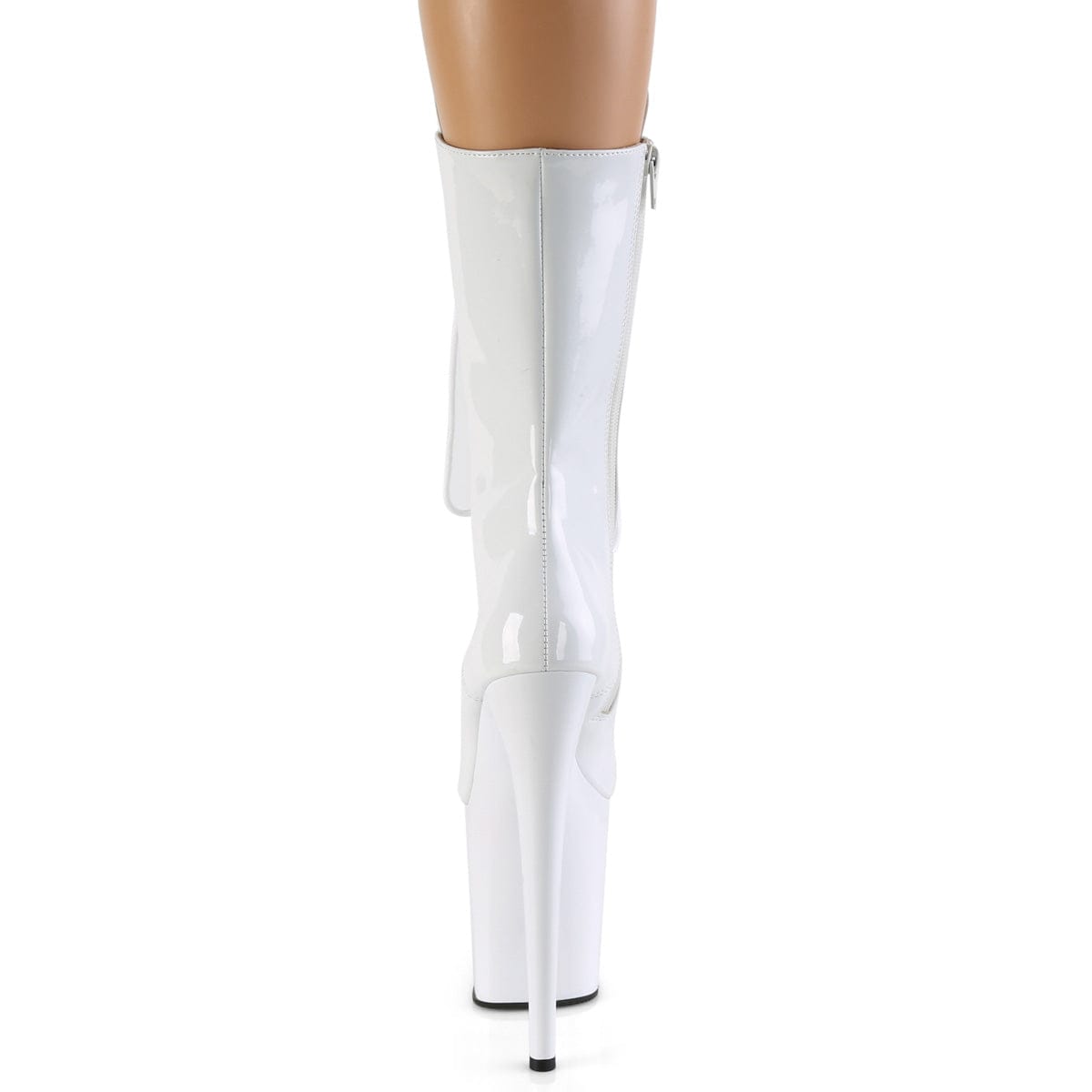 FLAMINGO-1050 White Patent/White Mid-Calf Boot Pleaser US Size (Women's): 5