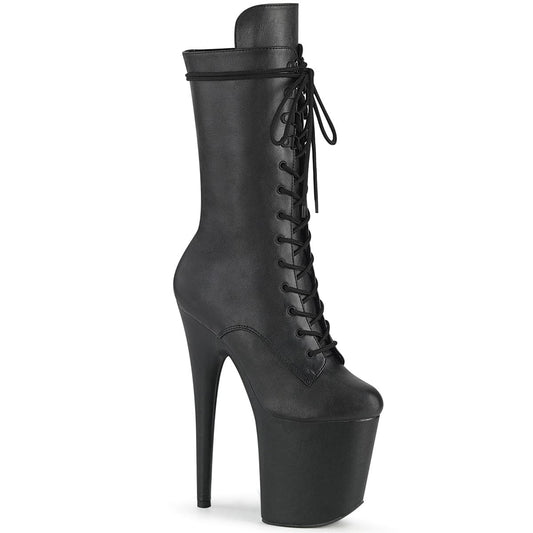 FLAMINGO-1050WR Black Faux Leather/Black Faux Leather Mid-Calf Boot Pleaser US Size (Women's): 5