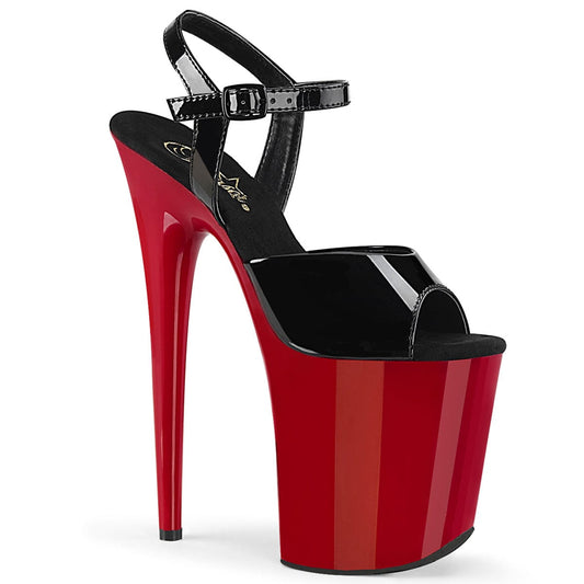 FLAMINGO-809 Black Patent/Red Platform Sandal Pleaser US Size (Women's): 5