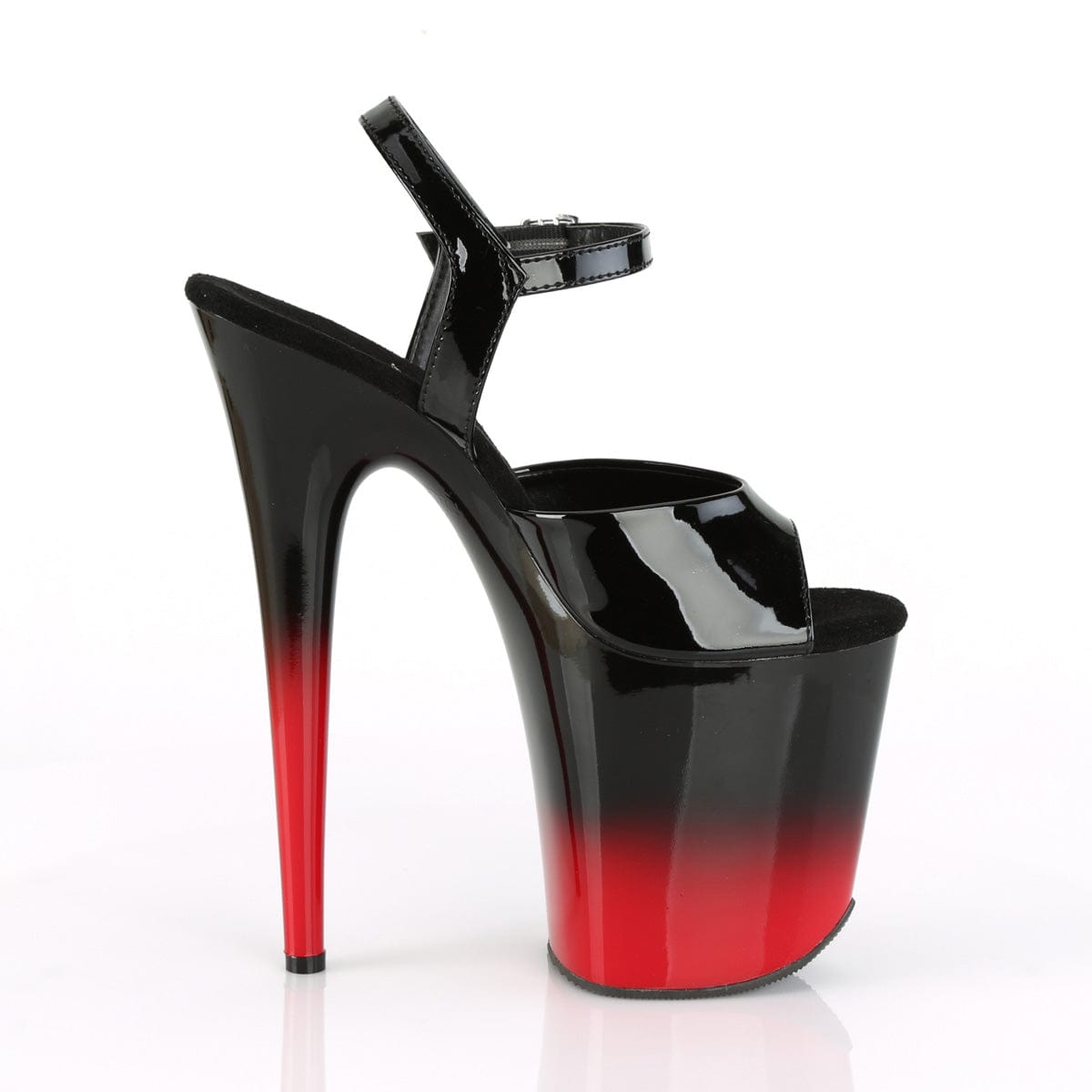 FLAMINGO-809BR-H Black Patent/Black-Red Platform Sandal Pleaser US Size (Women's): 5