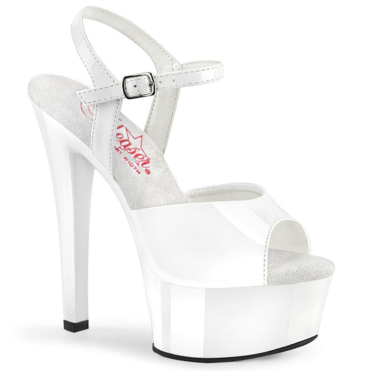 GLEAM-609 White Patent/White Platform Sandal Pleaser US Size (Women's): 5