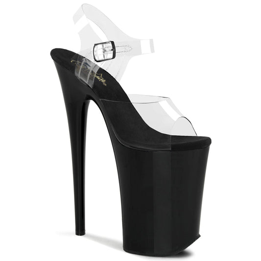 INFINITY-908 Clear/Black Platform Sandal Pleaser US Size (Women's): 5