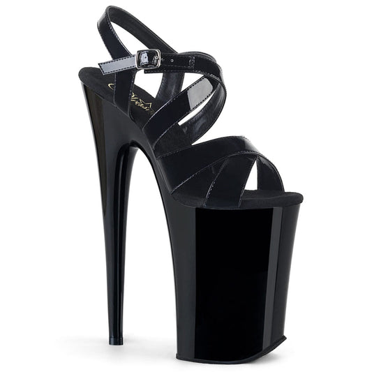 INFINITY-997 Black Patent/Black Platform Sandal Pleaser US Size (Women's): 5