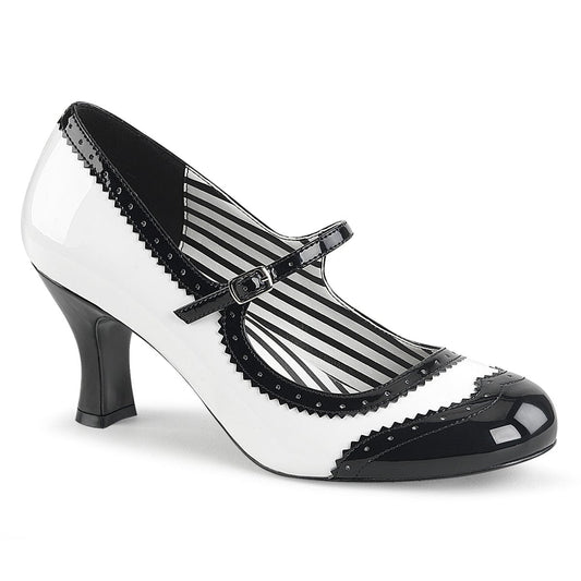 JENNA-06 White-Black Patent CURRENT Pleaser Pink Label US Size (Women's): 9