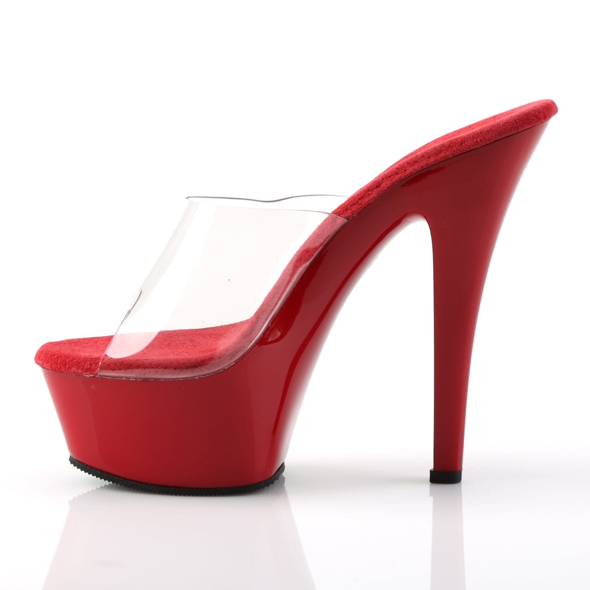 KISS-201 Clear/Red Platform Sandal Pleaser US Size (Women's): 5