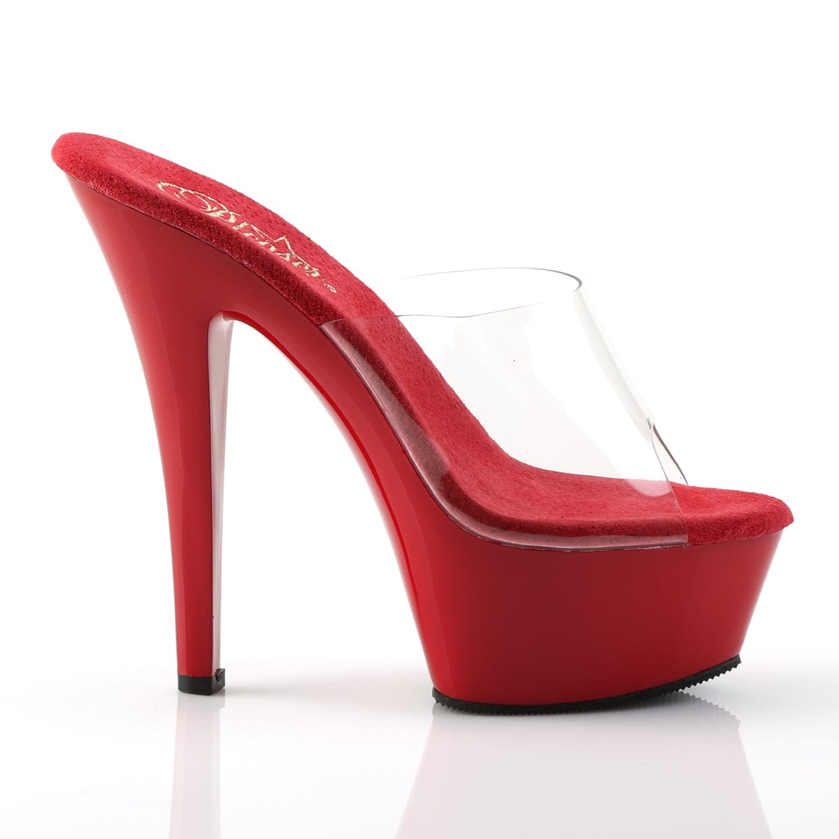 KISS-201 Clear/Red Platform Sandal Pleaser US Size (Women's): 5