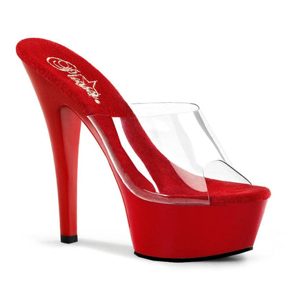 KISS-201 Clear/Red Platform Sandal Pleaser US Size (Women's): 5