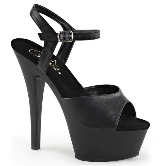 KISS-209 Black Faux Leather/Black Matte Platform Sandal Pleaser US Size (Women's): 5