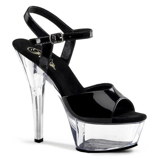 KISS-209 Black Patent/Clear Platform Sandal Pleaser US Size (Women's): 5