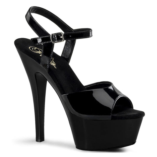 KISS-209 Black Patent/Black Platform Sandal Pleaser US Size (Women's): 5