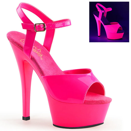 KISS-209UV Neon Hot Pink/Hot Pink Platform Sandal Pleaser US Size (Women's): 5