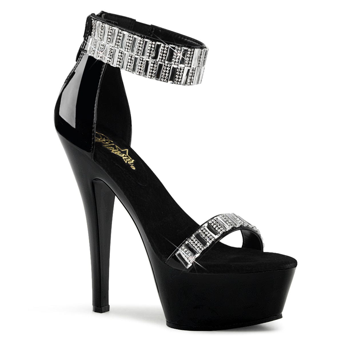 KISS-269RS Black/Black Platform Sandal Pleaser US Size (Women's): 5