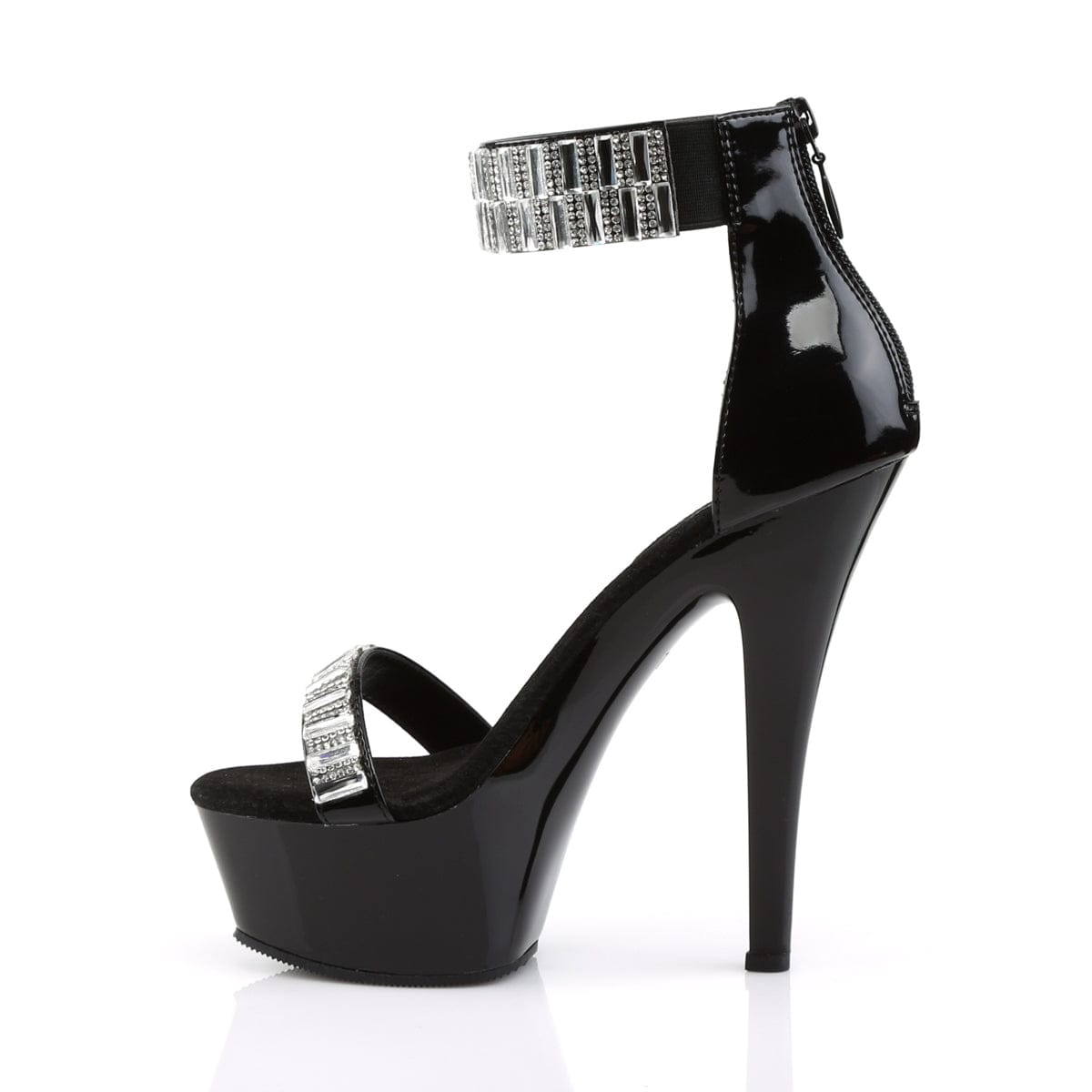 KISS-269RS Black/Black Platform Sandal Pleaser US Size (Women's): 5