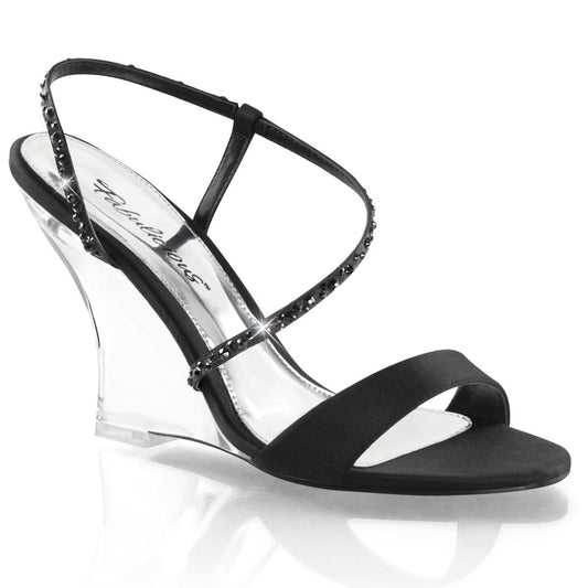 LOVELY-417 Black Satin/Clear SALE Fabulicious US Size (Women's): 5