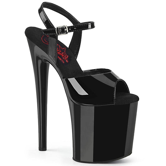 NAUGHTY-809 Black Patent/Black Platform Sandal Pleaser US Size (Women's): 5