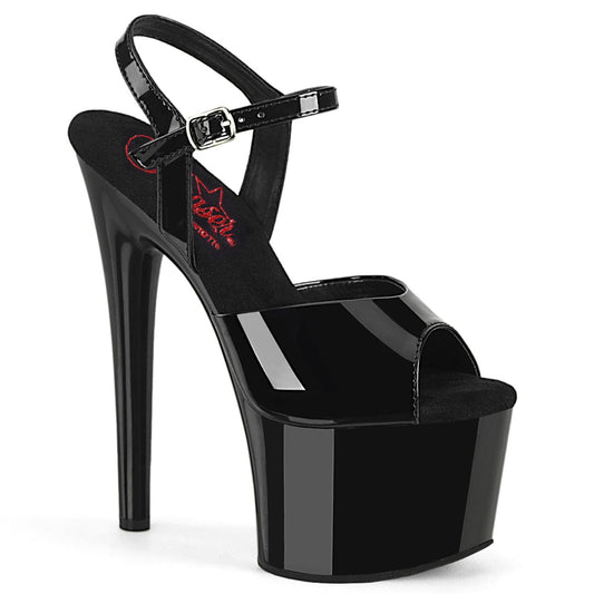 PASSION-709 Black Patent/Black Platform Sandal Pleaser US Size (Women's): 5