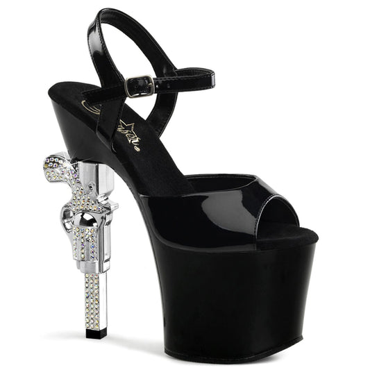 REVOLVER-709 Black/Black Platform Sandal Pleaser US Size (Women's): 5