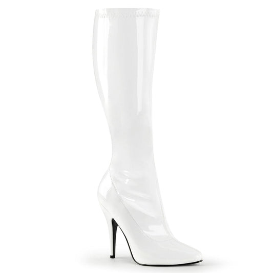 SEDUCE-2000 White Stretch Patent Knee Boot Pleaser US Size (Women's): 6