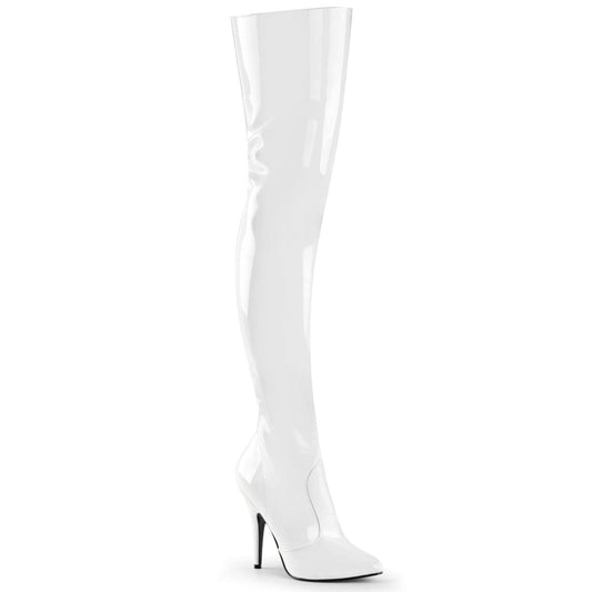 SEDUCE-3010 White Patent Thigh Boot Pleaser US Size (Women's): 6