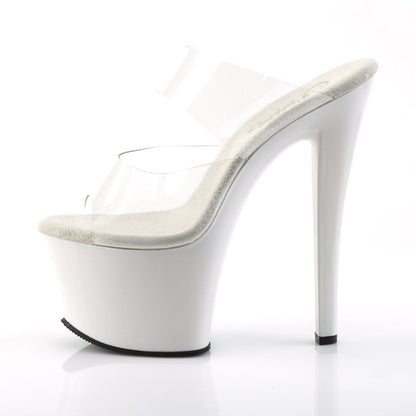 SKY-302 Clear/White Slide Pleaser US Size (Women's): 5