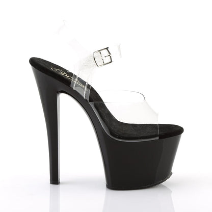 SKY-308 Clear/Black Platform Sandal Pleaser US Size (Women's): 5