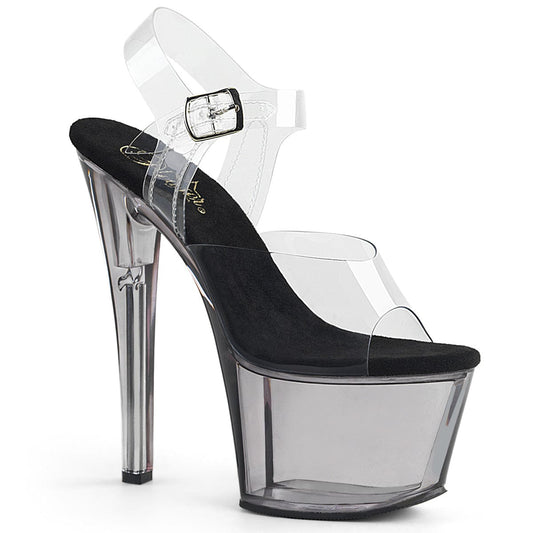 SKY-308T Clear/Smoke Tinted Platform Sandal Pleaser US Size (Women's): 5