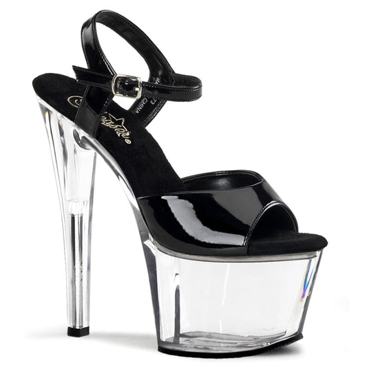 SKY-309 Black Patent/Clear Platform Sandal Pleaser US Size (Women's): 5