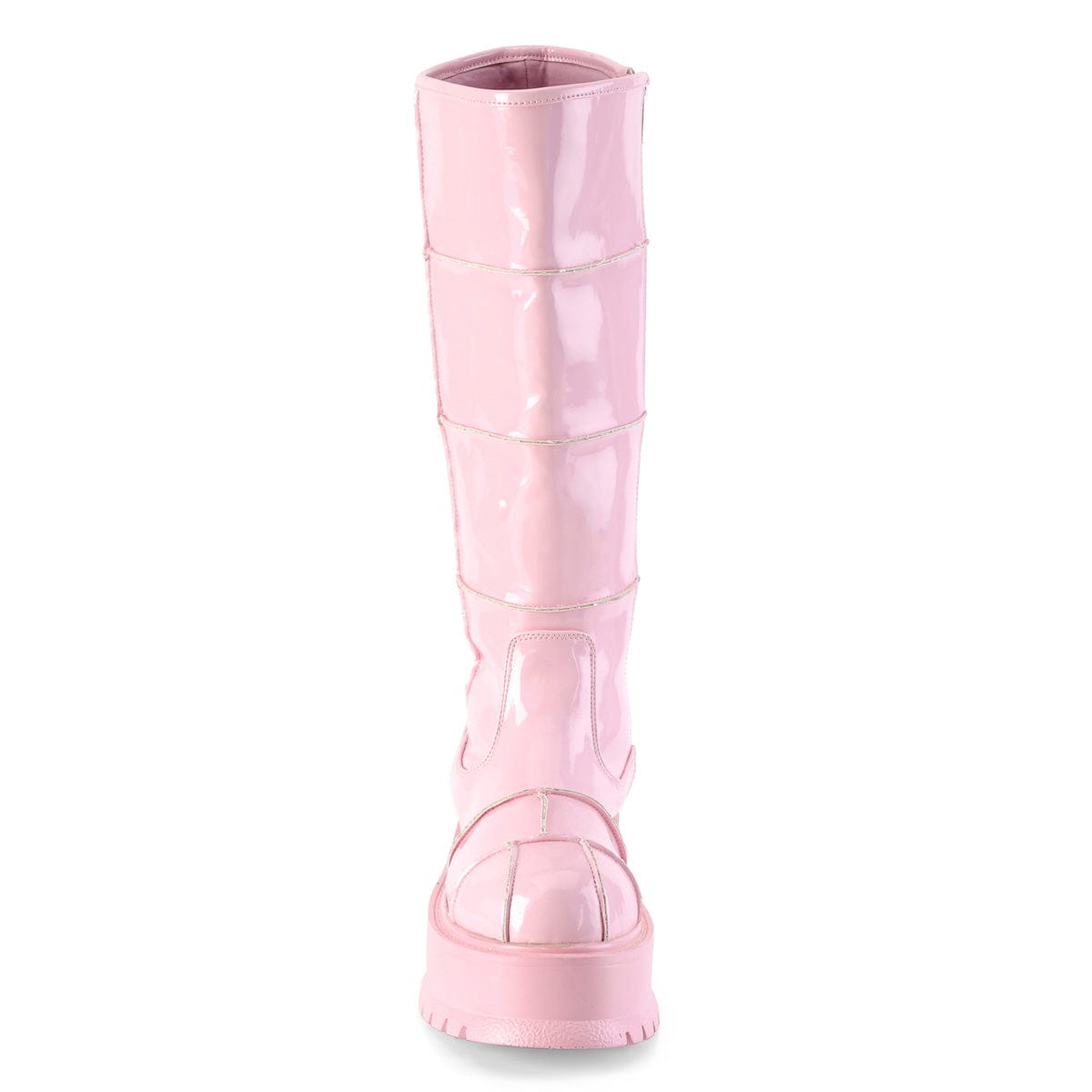 SLACKER-230 Baby Pink Hologram Patent Knee Boot Demonia US Size (Women's): 6