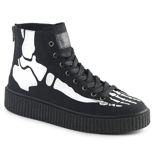 SNEEKER-252 Black Canvas Creeper Demonia US Size (Unisex/Men's): 4