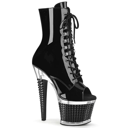 SPECTATOR-1021 Black Patent/Clear-Black Ankle Boot Pleaser US Size (Women's): 6