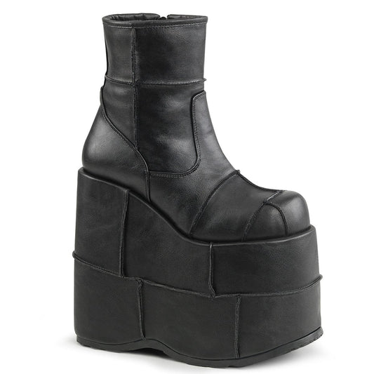 STACK-201 Black Vegan Leather Ankle Boot Demonia US Size (Unisex/Men's): 4