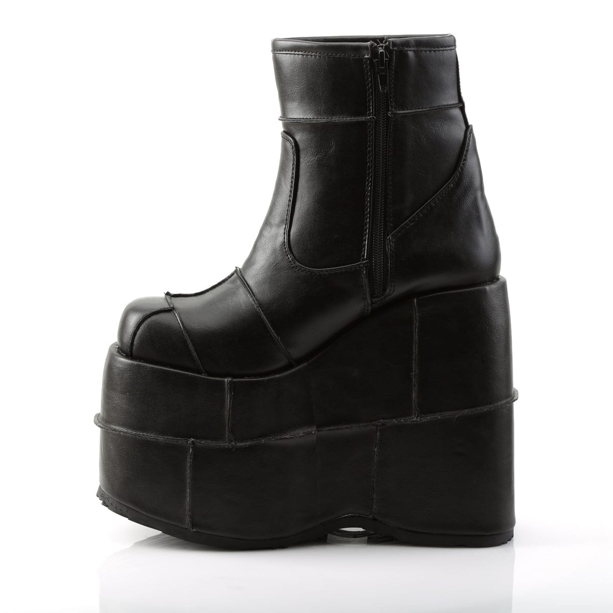 STACK-201 Black Vegan Leather Ankle Boot Demonia US Size (Unisex/Men's): 4